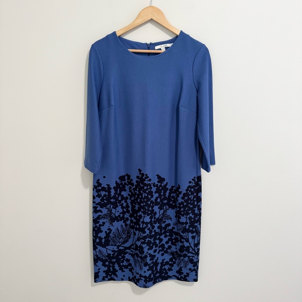 Boden Blue Floral Print Shift Dress - Picture 2 of 5